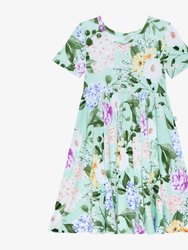 Erin Short Sleeve Twirl Dress - Mint