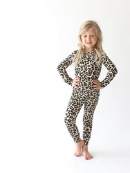 Lana Leopard Tan Long Sleeve Pajamas