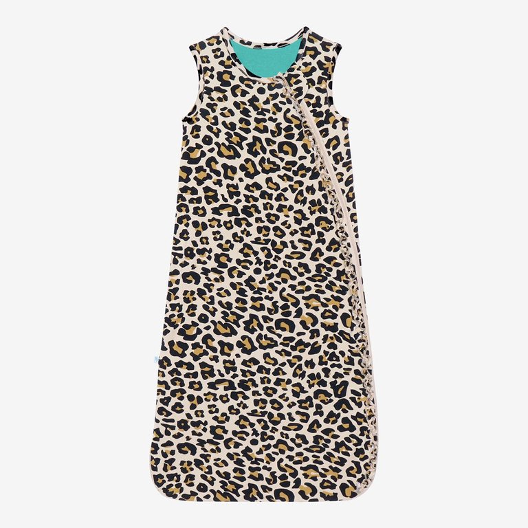 Lana Leopard Tan Sleeveless Ruffled Sleep Bag - 0.5 Tog