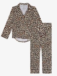 Lana Leopard Tan Women's Relaxed Pant Luxe Loungewear - Tan