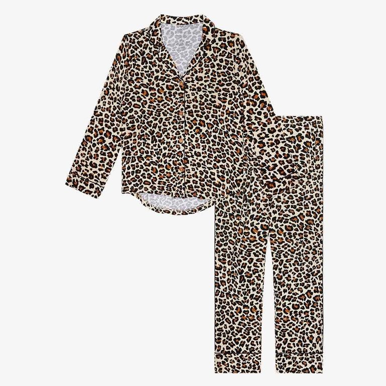 Lana Leopard Tan Women's Relaxed Pant Luxe Loungewear - Tan