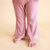 Solid Ribbed Dusty Rose Bell Bottoms