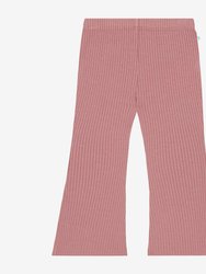 Solid Ribbed Dusty Rose Bell Bottoms