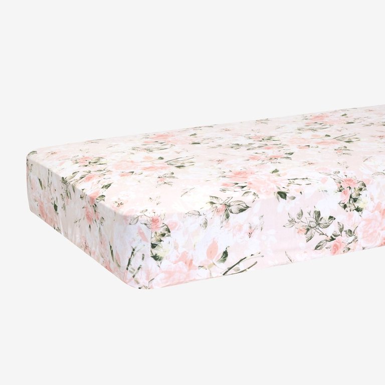 Vintage Pink Rose Crib Sheet - Pink