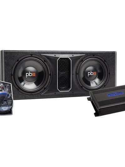 PowerBass 10" Dual Vented Subwoofers With Amp And Wiring Kit product