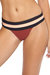 Papaya Banded Colorblock Low Rise Full Cut Bikini Bottoms In Multicolor - Multicolor