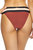 Papaya Banded Colorblock Low Rise Full Cut Bikini Bottoms In Multicolor