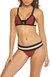 Papaya Colorblock Removable Pads Keyhole Halter Bikini Top In Multicolor - Multicolor