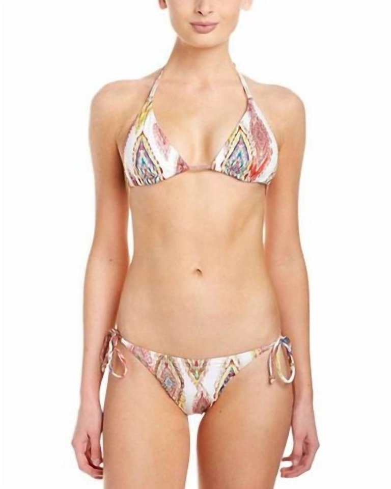 Patara Embroidered Tie Strap Teeny Bikini Bottom Swimsuit In Multi - Multi