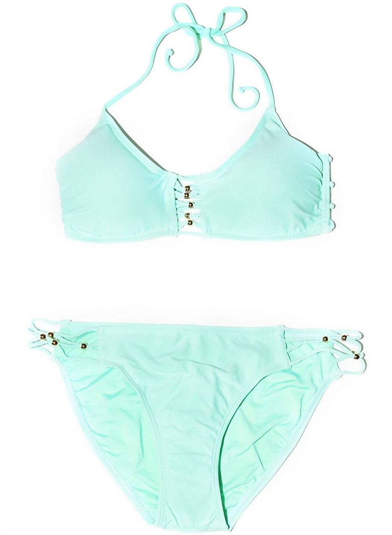 Women's Caribbean Sea Tab Side Bikini Bottom Swimsuit In Mint - Mint