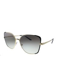Butterfly Metal Sunglasses With Grey Gradient Lens - Black
