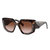 Fashion Plastic Sunglasses With Brown Gradient Lens - Tortoise