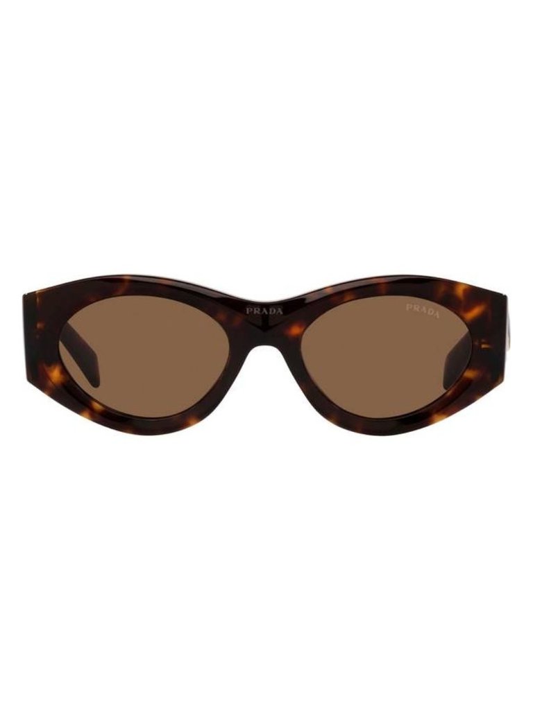Oval Plastic Sunglasses With Brown Lens