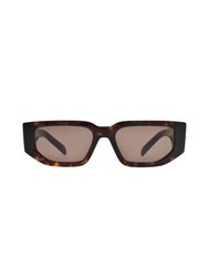 Rectangle Plastic Sunglasses With Brown Lens