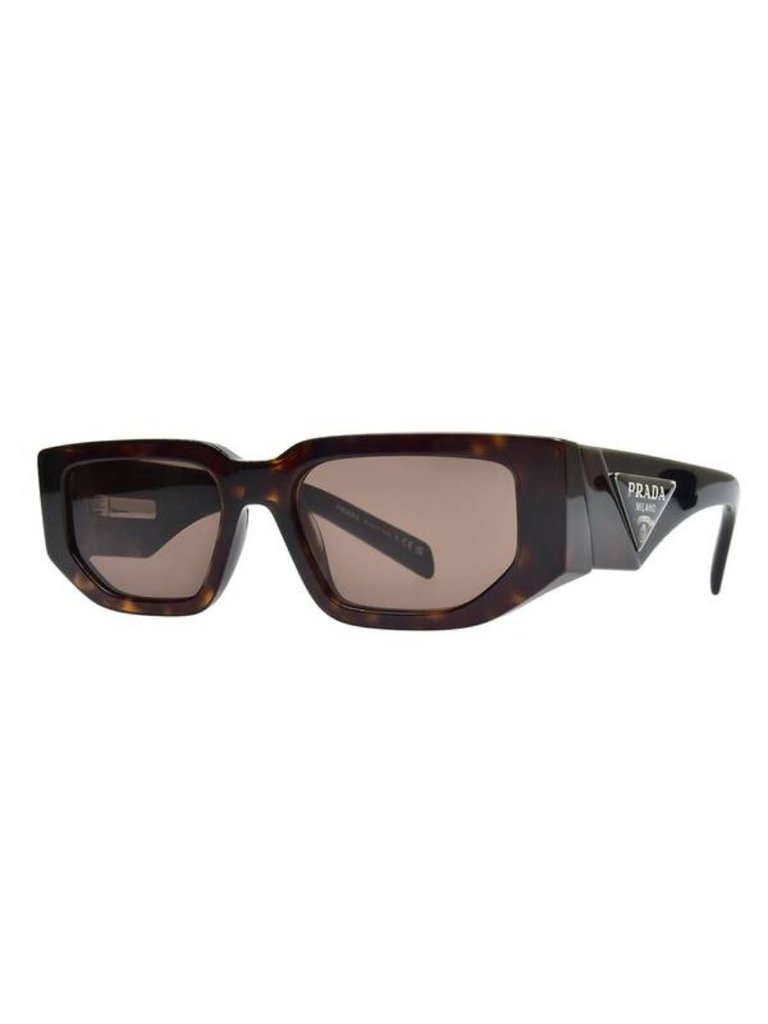 Rectangle Plastic Sunglasses With Brown Lens - Tortoise