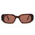Rectangle Plastic Sunglasses With Brown Mirror Lens - Tortoise