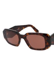 Rectangle Plastic Sunglasses With Brown Mirror Lens