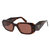 Rectangle Plastic Sunglasses With Brown Mirror Lens