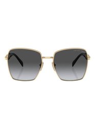 Square Metal Sunglasses With Grey Gradient Lens