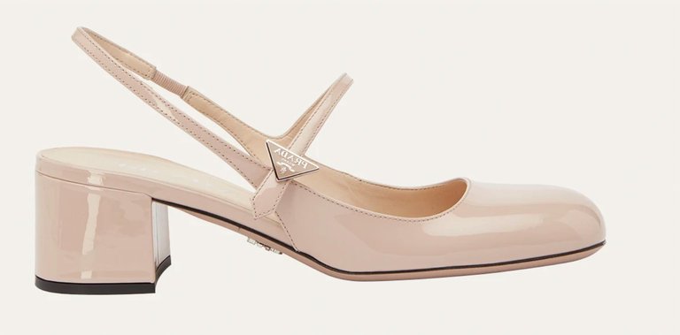 Women'S Patent Leather Mary Jane Slingback Pumps Shoes - Nude