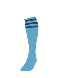 Childrens/Kids Football Socks (Sky Blue/Navy) - Sky Blue/Navy