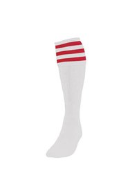 Childrens/Kids Football Socks (White/Red) - White/Red