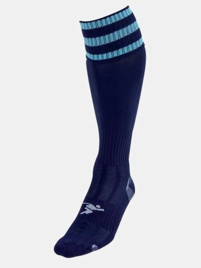 Childrens/Kids Pro Football Socks (Navy/Sky Blue) - Navy/Sky Blue