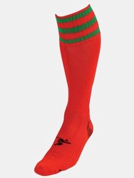 Childrens/Kids Pro Football Socks - Red/Green - Red/Green