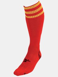 Childrens/Kids Pro Football Socks - Red/Yellow - Red/Yellow