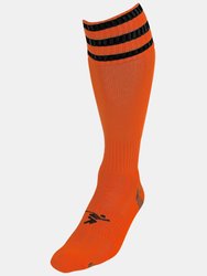 Childrens/Kids Pro Football Socks - Tangerine/Black - Tangerine/Black