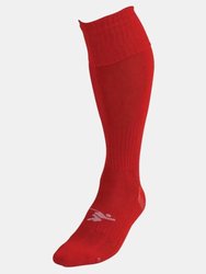 Childrens/Kids Pro Plain Football Socks - Red - Red