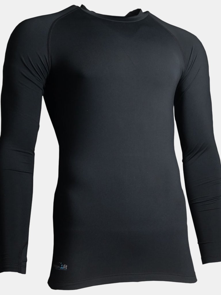 Precision Childrens/Kids Essential Baselayer Long-Sleeved Sports Shirt (Black) - Black