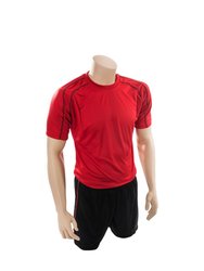 Precision Childrens/Kids Lyon T-Shirt & Shorts Set (Red/Black) - Red/Black