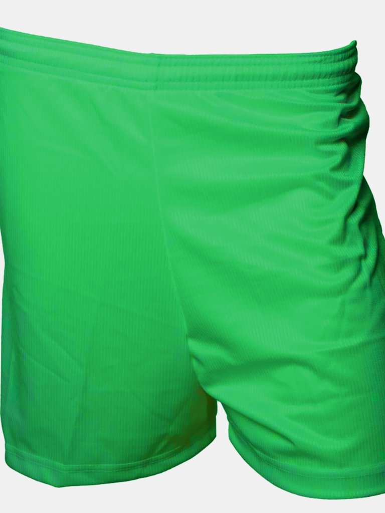 Precision Childrens/Kids Micro-Stripe Football Shorts (Green) - Green
