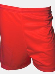 Precision Childrens/Kids Micro-Stripe Football Shorts (Red) - Red