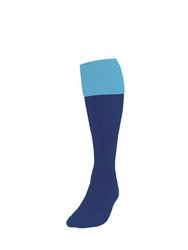 Precision Childrens/Kids Turnover Football Socks (Navy/Sky Blue) - Navy/Sky Blue