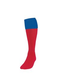 Precision Childrens/Kids Turnover Football Socks (Red/Royal Blue) - Red/Royal Blue
