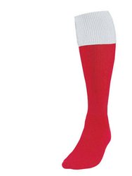 Precision Childrens/Kids Turnover Football Socks (Red/White) - Red/White