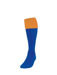 Precision Childrens/Kids Turnover Football Socks (Royal Blue/Amber Glow) - Royal Blue/Amber Glow