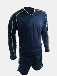 Precision Unisex Adult Marseille T-Shirt & Shorts Set (Navy/Fluorescent Lime) - Navy/Fluorescent Lime
