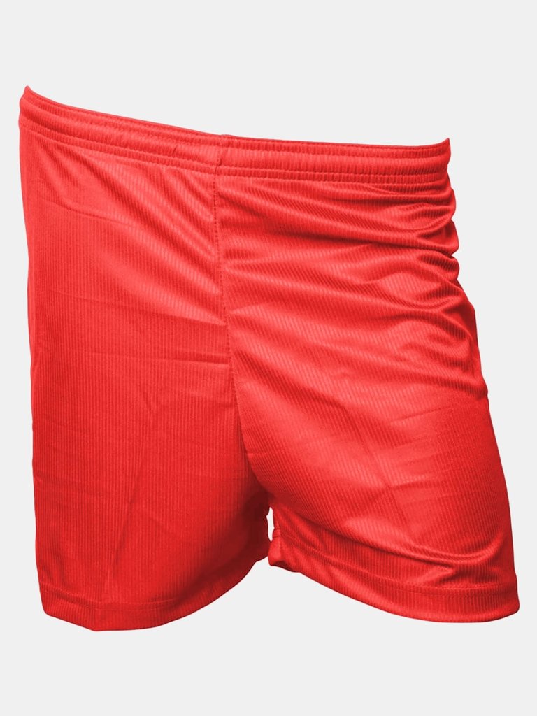 Precision Unisex Adult Micro-Stripe Football Shorts (Red) - Red