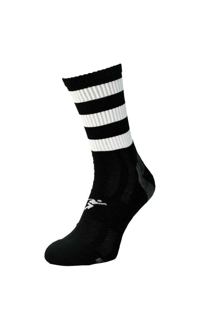 Precision Unisex Adult Pro Hooped Football Socks (Black/White) - Black/White