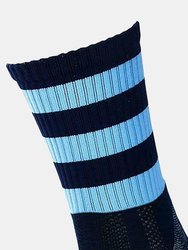Precision Unisex Adult Pro Hooped Football Socks (Navy/Sky Blue)