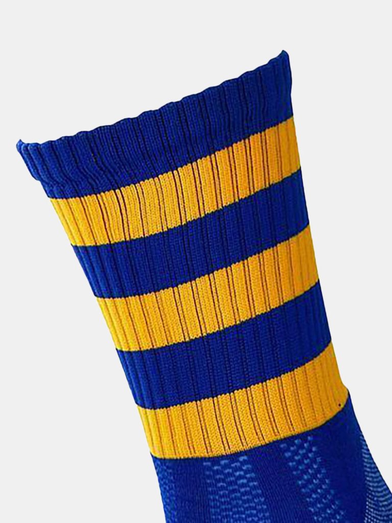 Precision Unisex Adult Pro Hooped Football Socks (Royal Blue/Amber Glow)