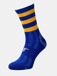 Precision Unisex Adult Pro Hooped Football Socks (Royal Blue/Amber Glow) - Royal Blue/Amber Glow