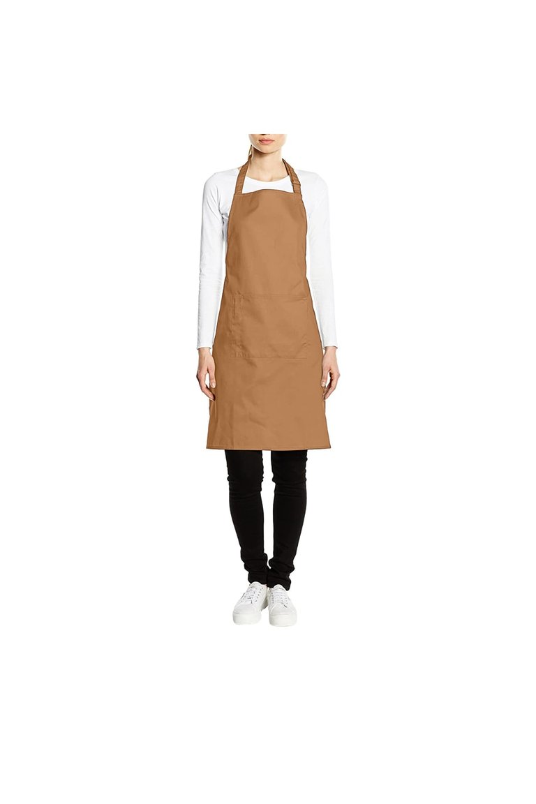 Ladies/Womens Colours Bip Apron With Pocket / Workwear - One Size - Camel