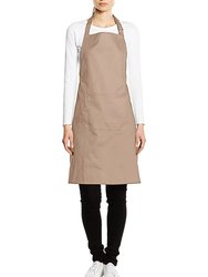 Ladies/Womens Colours Bip Apron With Pocket / Workwear - One Size - Latte