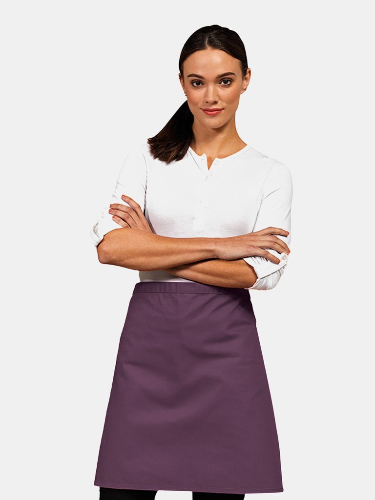 Ladies/Womens Mid-Length Apron (Aubergine) (One Size)