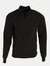 Mens 1/4 Zip Neck Knitted Sweater (Black) - Black