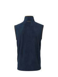 Mens Artisan Fleece Vest - Navy/Brown